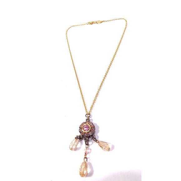 Roxanne Assoulin Gold and Pink Pendant Necklace - Picture 5 of 7